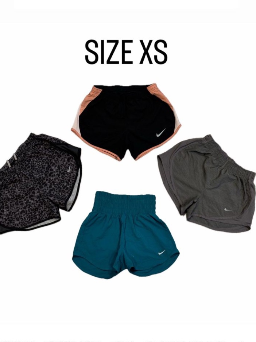 Bundle of 4 Nike Women's Running & Athletic Shorts - Size XS - Multi-Color Set